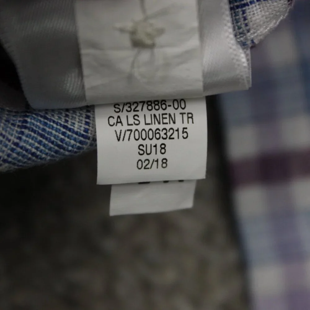 Banana Republic Camden Standard Fit Shirt Mens Medium‎ Red/Blue 100% Linen L/S